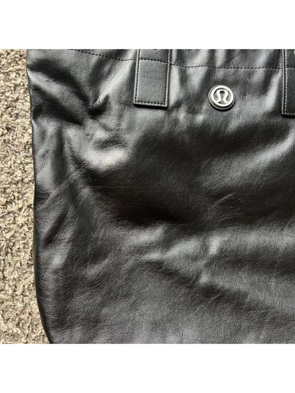 Black Lululemon Tote Bag Monochrome Minimalistic Athleisure Gym Utility Simple